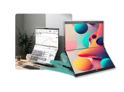 Mobile Pixels Geminos - Dual LCD monitor - 24" - 1920 x 1080 Full HD (1080p) @ 60 Hz - IPS - 250 cd/m² - 1000:1 - 2xHDMI, 2xUSB-C - speakers - black