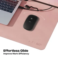 Mobile Pixels PU Leather Desk Mat, Coral Pink