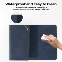Mobile Pixels PU Leather Desk Mat, 31-1/2" x 15-3/4", Set Sail Blue