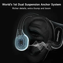 Mojawa™ Run Plus Bluetooth® Bone-Conduction Waterproof Open-Ear Headphones With Microphone For Outdoor Sports, Black