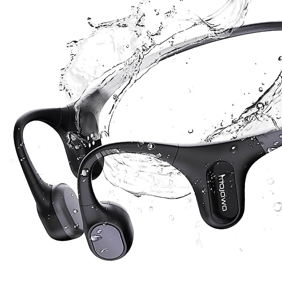 Mojawa™ Run Plus Bluetooth® Bone-Conduction Waterproof Open-Ear Headphones With Microphone For Outdoor Sports, Black