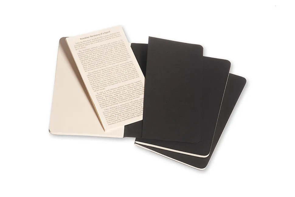 Moleskine Cahier Journals, 3-1/2" x 5-1/2", Black, Set of 3 Journals