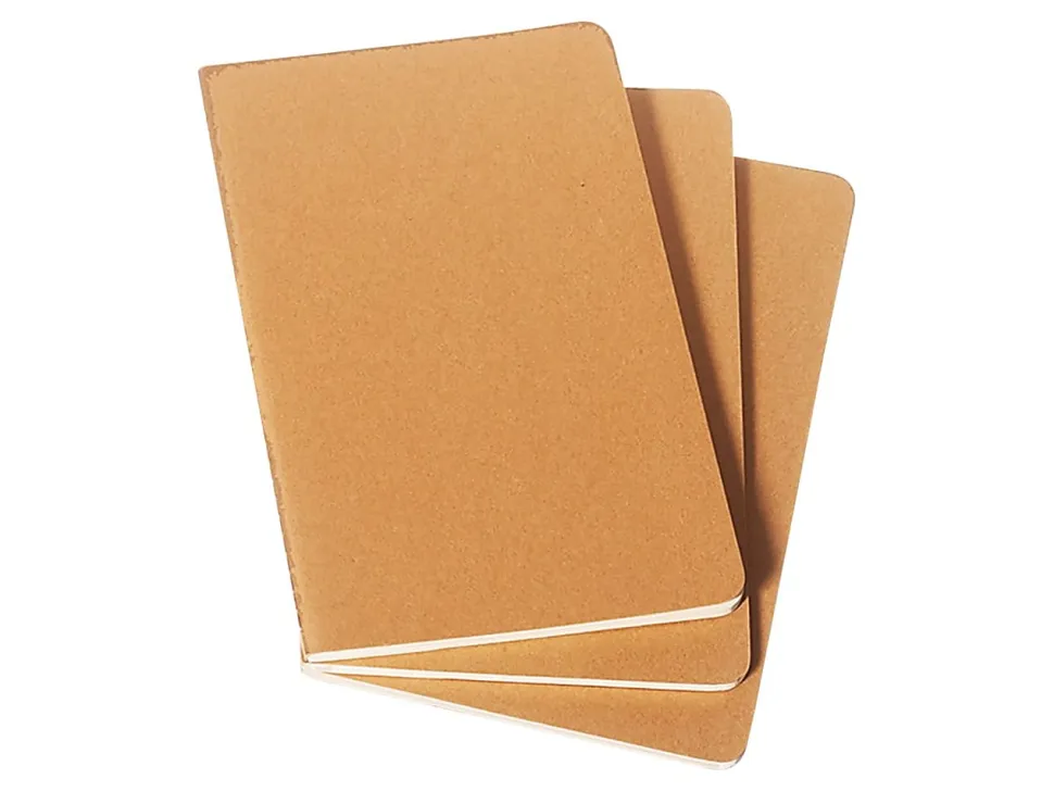 Moleskine Cahier Journals, 5" x 8-1/4", Faint Ruled, 80 Pages (40 Sheets), Kraft Brown, Set Of 3 Journals