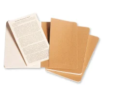 Moleskine Cahier Journals, 3-1/2" x 5-1/2", Faint Ruled, 64 Pages (32 Sheets), Kraft Brown, Set Of 3 Journals
