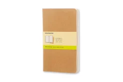 Moleskine Cahier Journals, 5" x 8-1/4", Kraft Brown, Set Of 3 Journals