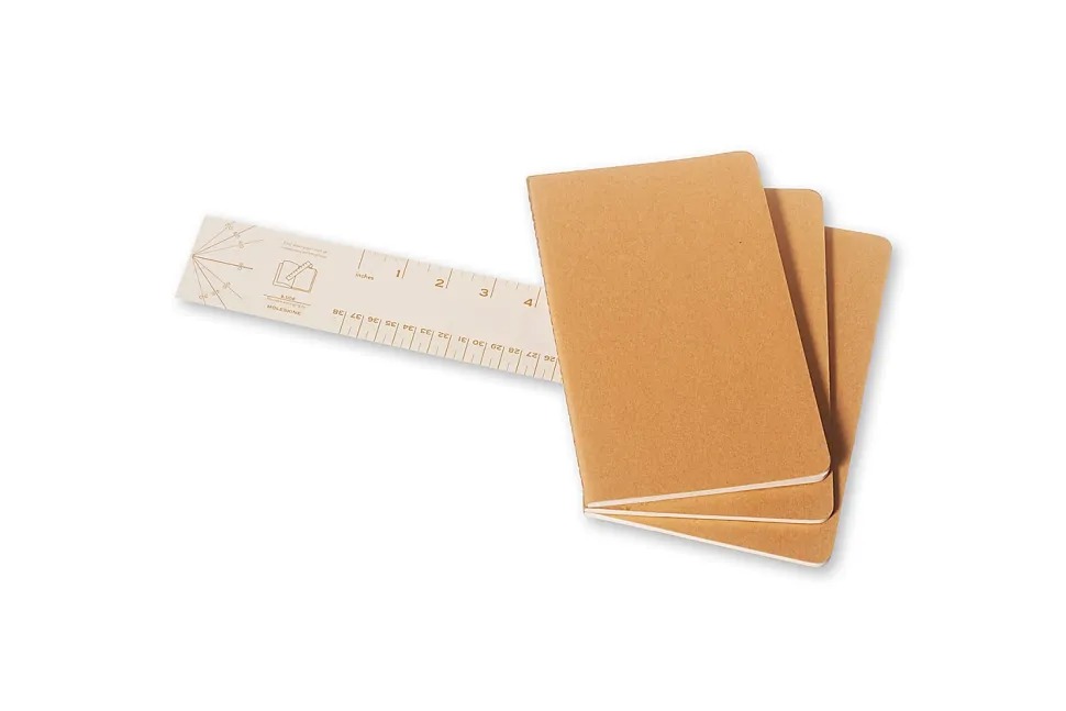 Moleskine Cahier Journals, 5" x 8-1/4", Kraft Brown, Set Of 3 Journals