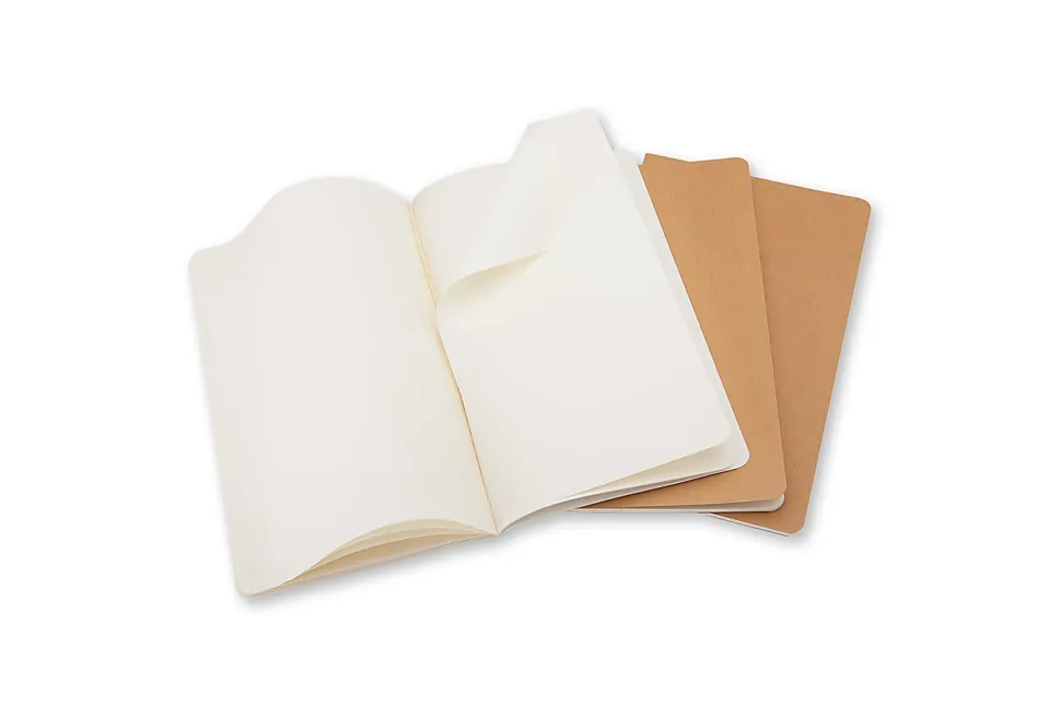 Moleskine Cahier Journals, 5" x 8-1/4", Kraft Brown, Set Of 3 Journals