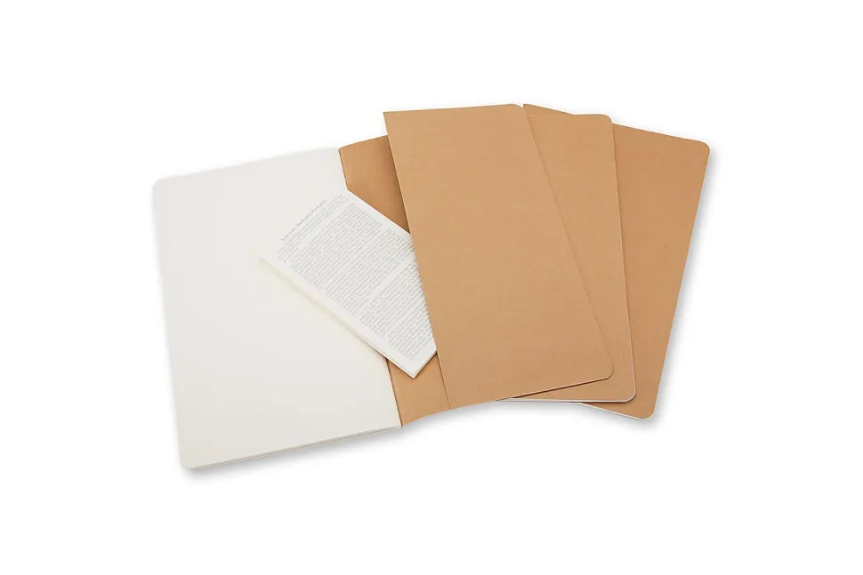 Moleskine Cahier Journals, 5" x 8-1/4", Kraft Brown, Set Of 3 Journals