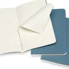 Moleskine Cahier Journals, 3-1/2" x 5-1/2", Ruled, 64 Pages (32 Sheets), Brisk Blue, Set Of 3 Journals
