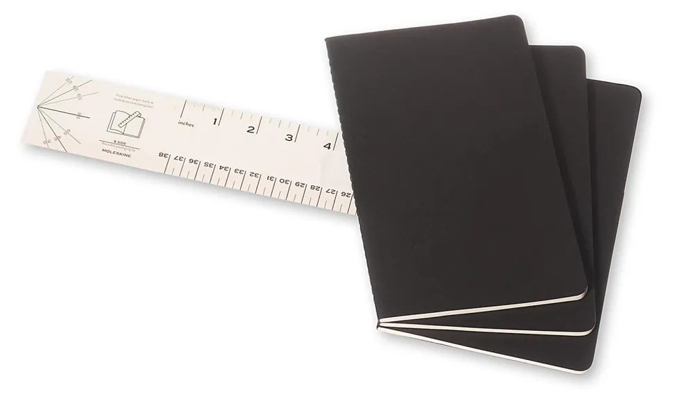 Moleskine Cahier Journals, 5" x 8-1/4", Ruled, 80 Pages, Black, Set Of 3 Journals