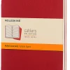 Moleskine Cahier Journals, 5" x 8-1/4", Ruled, 80 Pages, Cranberry Red, Set Of 3 Journals