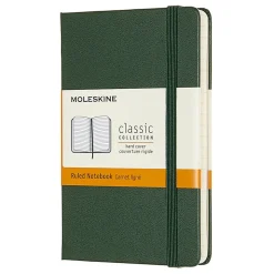 Moleskine Classic Collection Hard Cover Notebook, 3-1/2” x 5-1/2”, 1 Subject, Faint Ruled, 192 Sheets, Myrtle Green