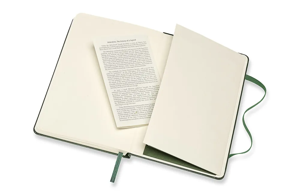 Moleskine Classic Collection Hard Cover Notebook, 3-1/2” x 5-1/2”, 1 Subject, Faint Ruled, 192 Sheets, Myrtle Green