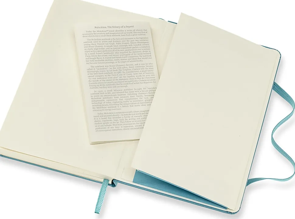 Moleskine Classic Hard Cover Notebook, 3-1/2" x 5-1/2", Ruled, 192 Pages, Reef Blue