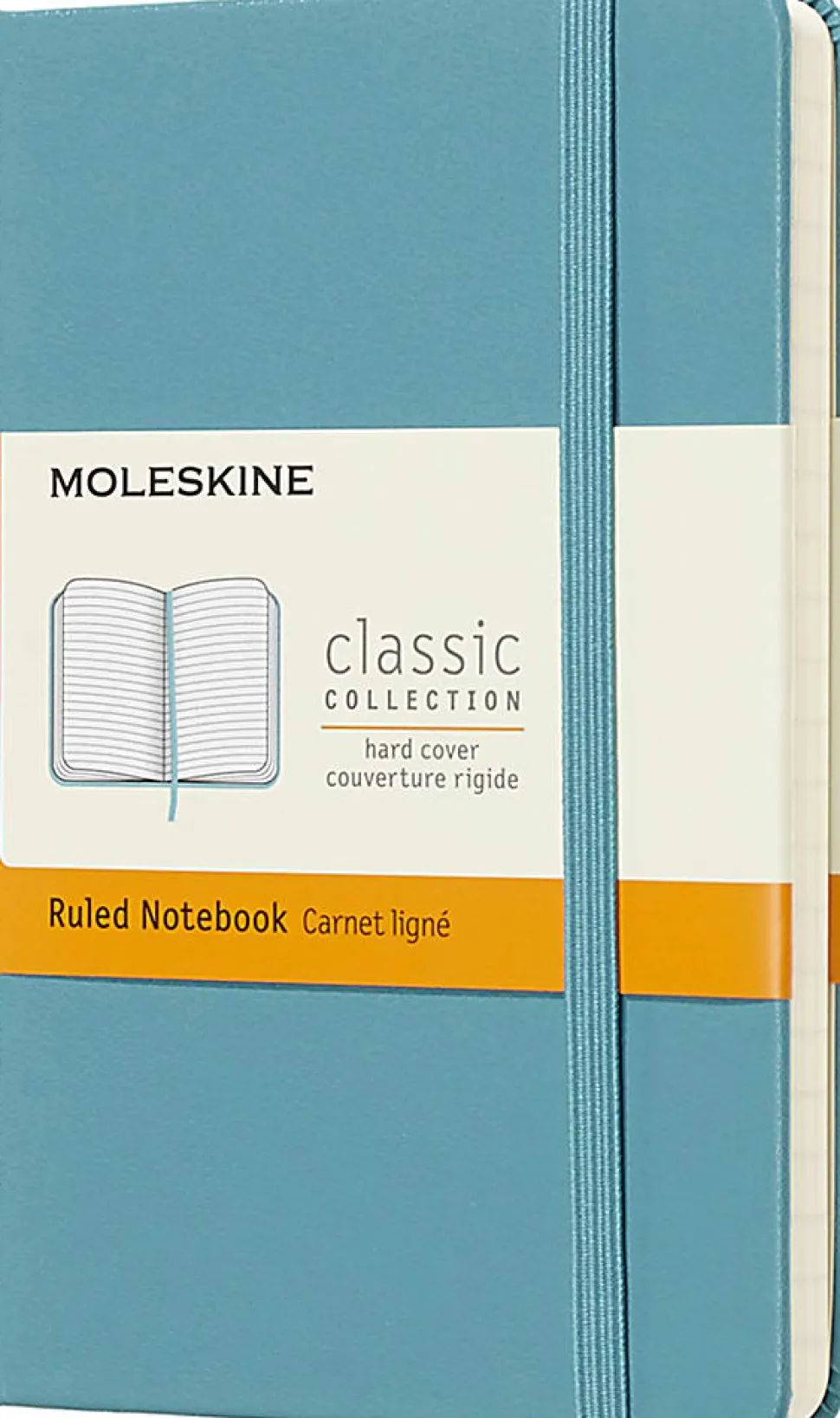 Moleskine Classic Hard Cover Notebook, 3-1/2" x 5-1/2", Ruled, 192 Pages, Reef Blue