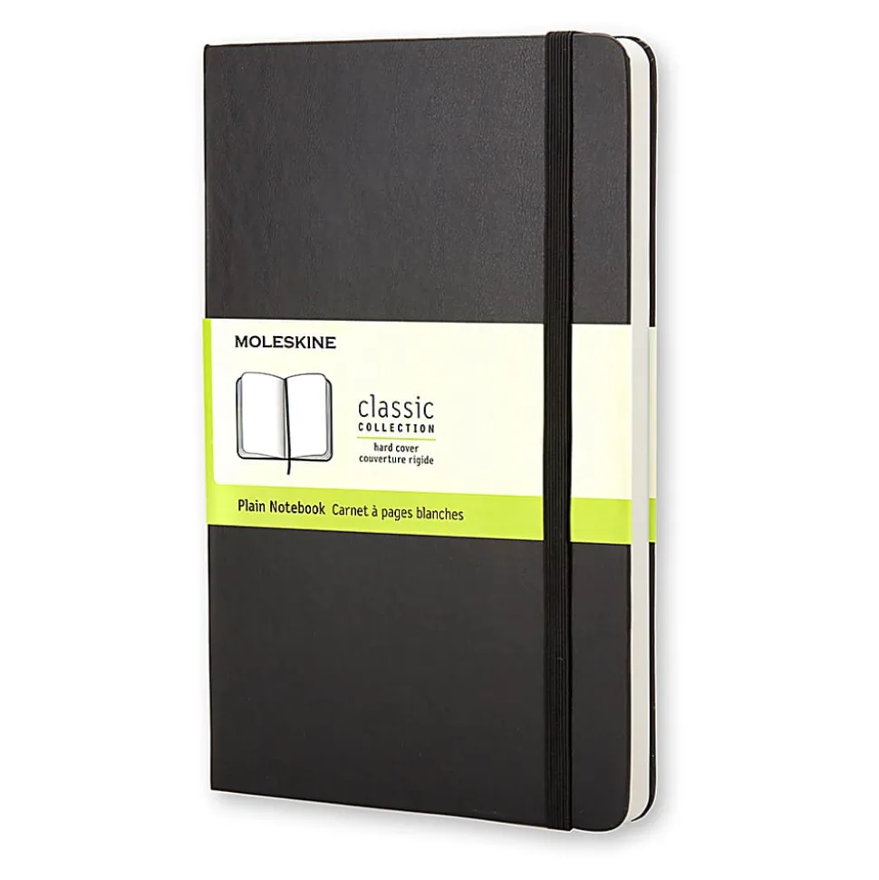 Moleskine Classic Hard Cover Notebook, 3-1/2" x 5-1/2", Unruled, 192 Pages, Black