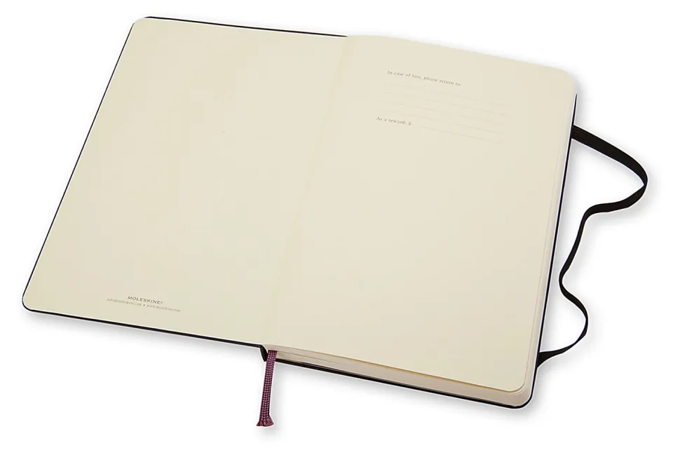 Moleskine Classic Hard Cover Notebook, 3-1/2" x 5-1/2", Unruled, 192 Pages, Black