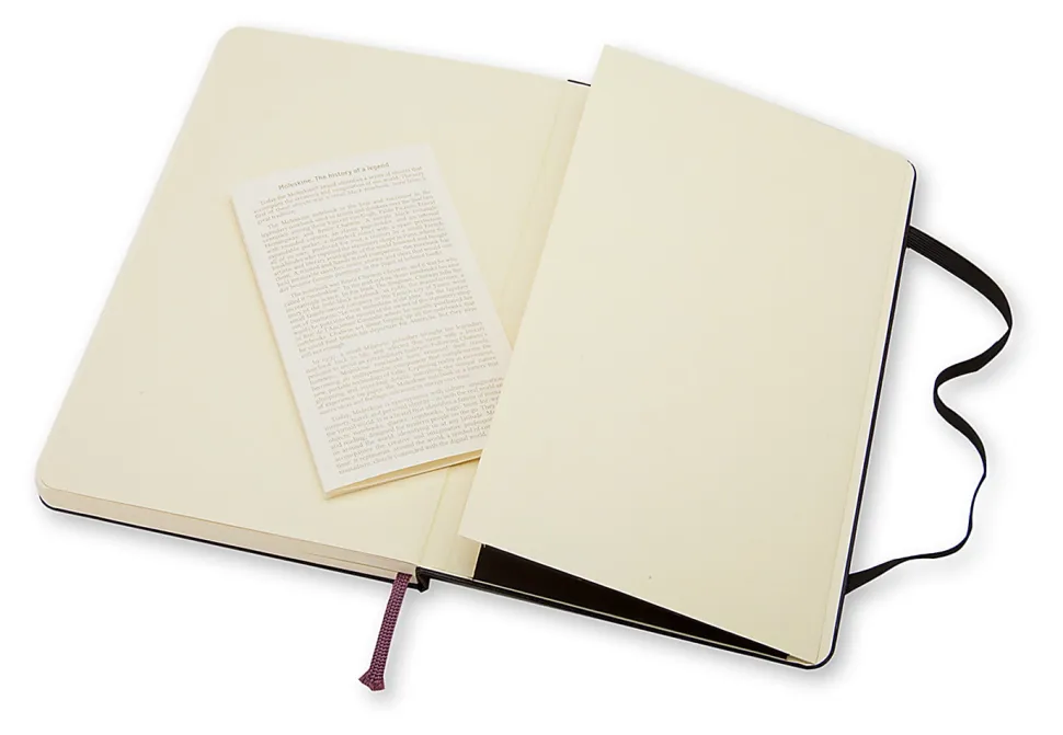 Moleskine Classic Hard Cover Notebook, 3-1/2" x 5-1/2", Unruled, 192 Pages, Black