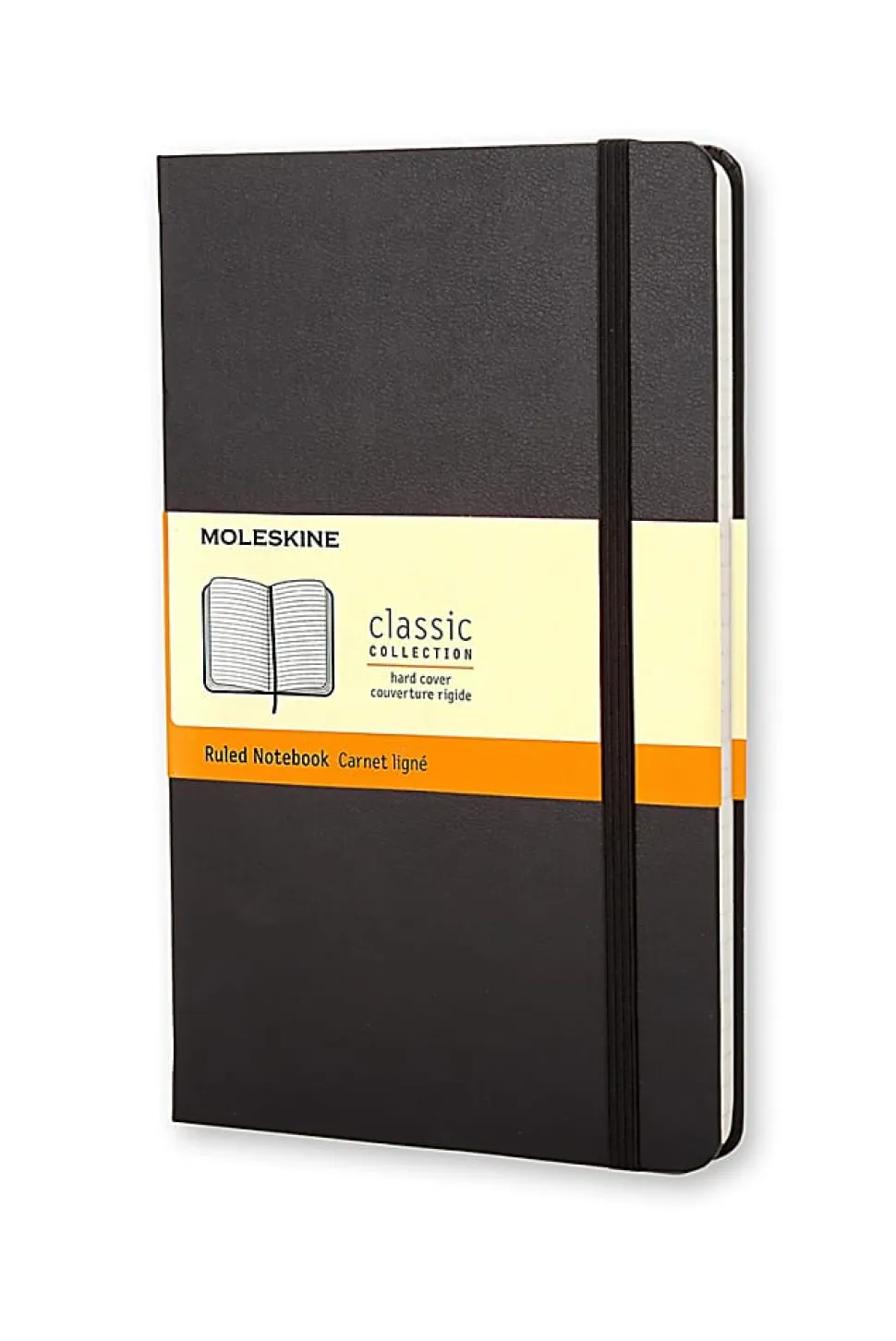 Moleskine Classic Hard Cover Notebook, 3-1/2" x 5-1/2", Ruled, 192 Pages, Black