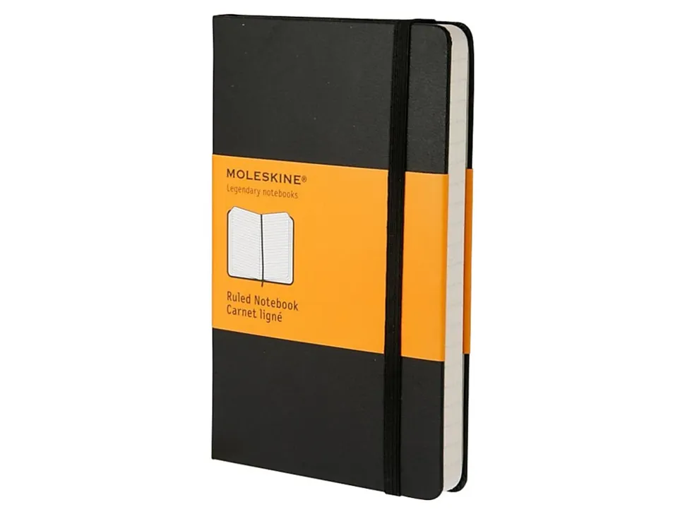 Moleskine Classic Hard Cover Notebook, 7-1/2" x 10", Ruled, 192 Pages, Black
