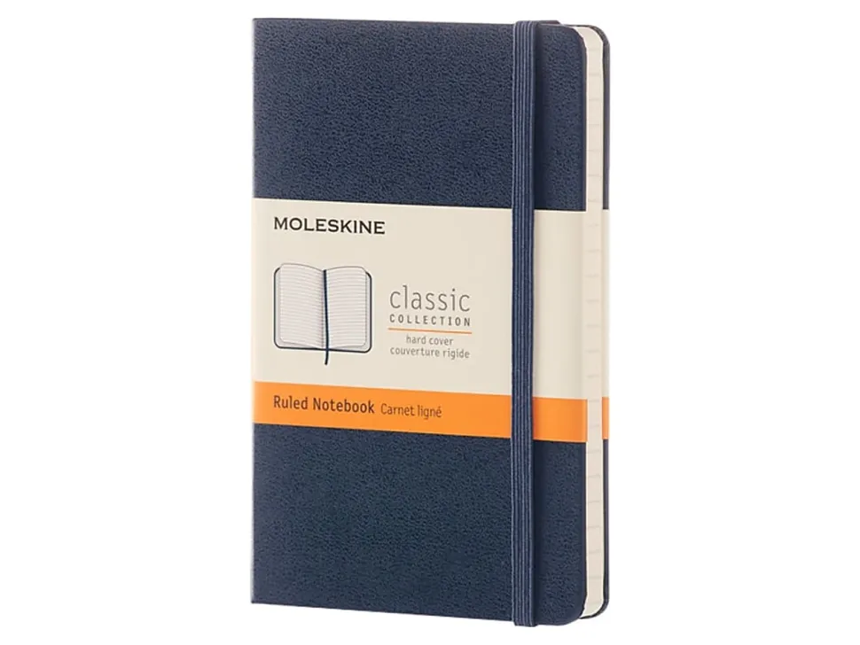 Moleskine Classic Hard Cover Notebook, Pocket, 3.5” x 5.5”, Ruled, 192 Pages, Sapphire Blue