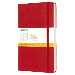 Moleskine Classic Hard Cover Notebook, 5” x 8-1/4”, Ruled, 240 Pages, Red