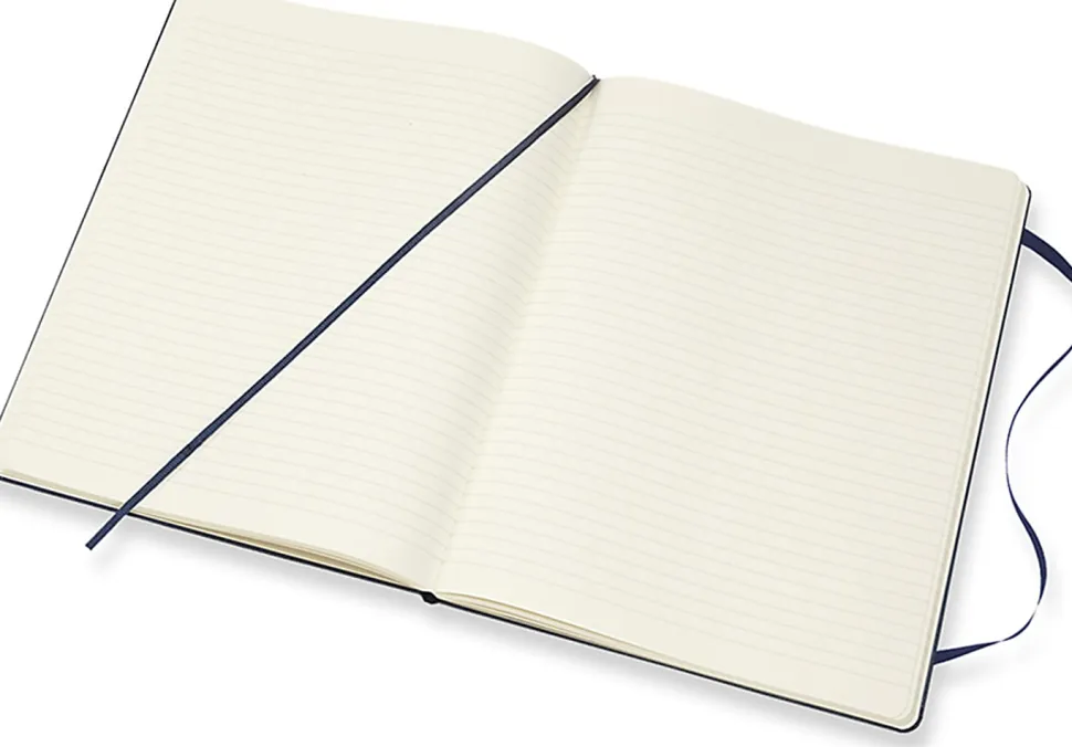 Moleskine Classic Hard Cover Notebook, 7-1/2" x 10", Ruled, 192 Pages, Sapphire Blue