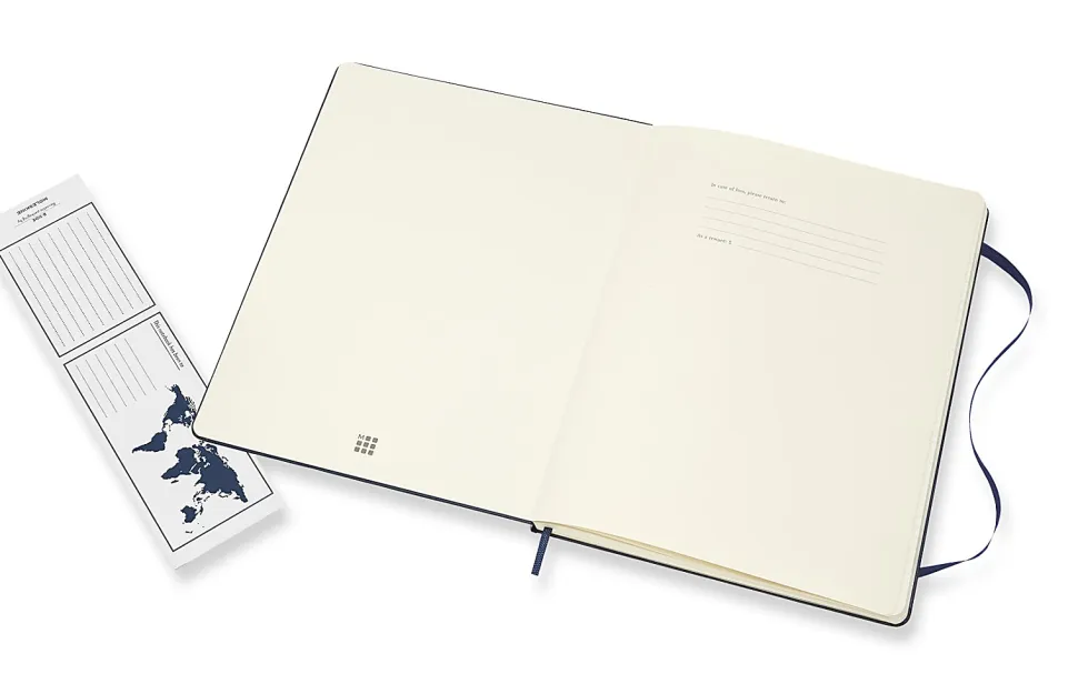 Moleskine Classic Hard Cover Notebook, 7-1/2" x 10", Ruled, 192 Pages, Sapphire Blue