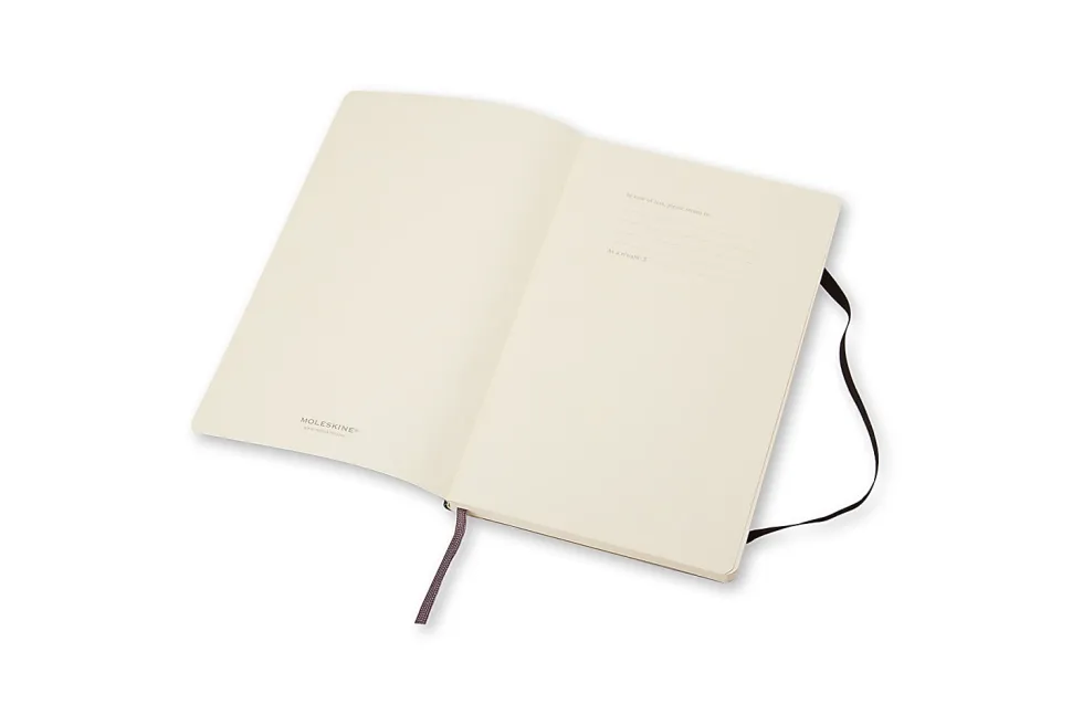 Moleskine Classic Notebook, 5” x 8-1/4”, 1 Subject, Faint Ruled, 192 Sheets, Black
