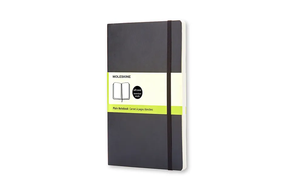 Moleskine Classic Notebook, 5” x 8-1/4”, 1 Subject, Faint Ruled, 192 Sheets, Black