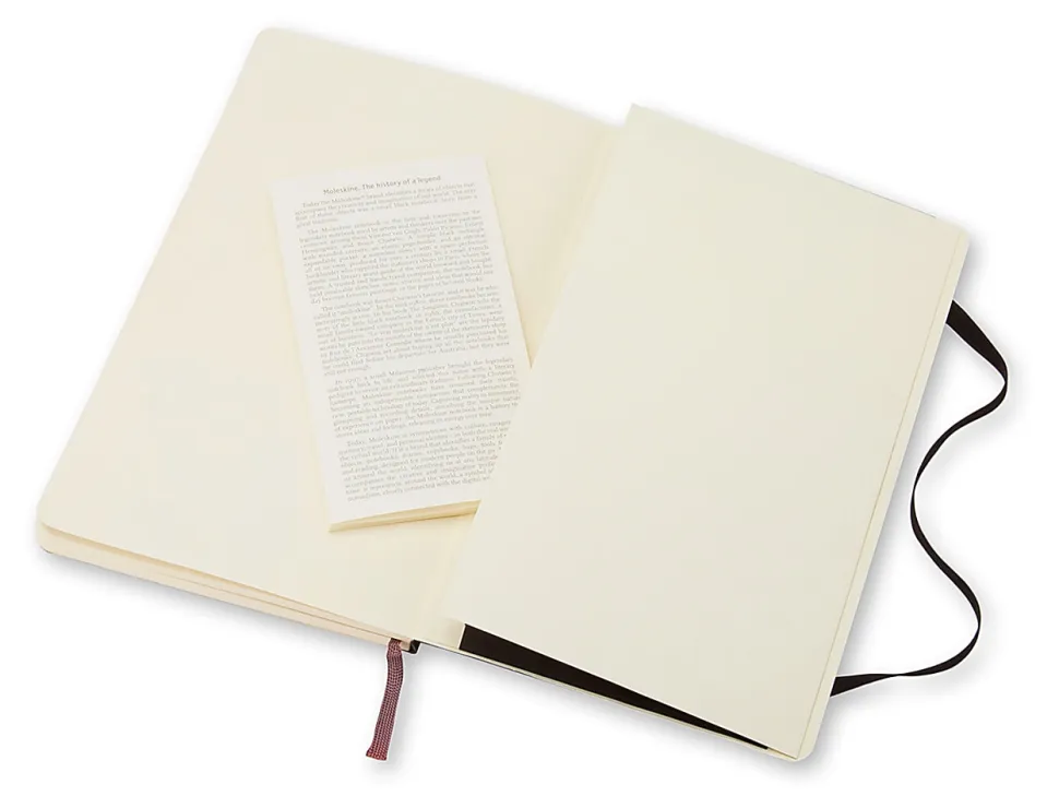Moleskine Classic Soft Cover Notebook, 5" x 8-1/4", Ruled, 192 Pages, Black