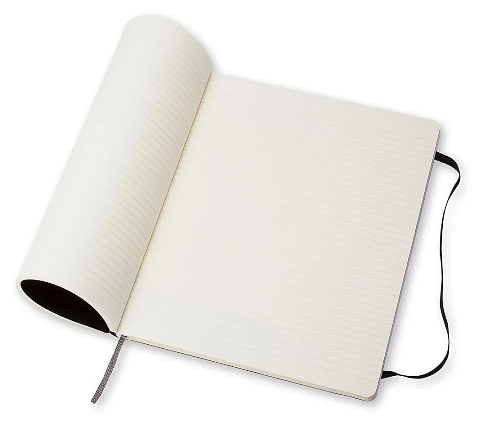 Moleskine Classic Soft Cover Notebook, 7-1/2" x 10", Ruled, 192 Pages, Black