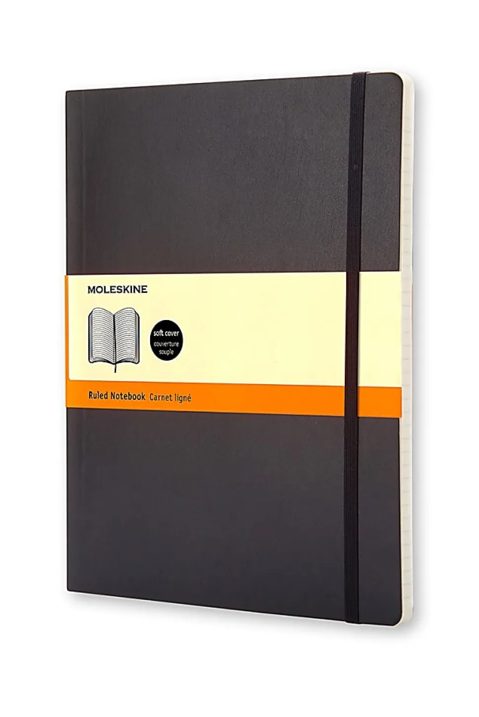 Moleskine Classic Soft Cover Notebook, 7-1/2" x 10", Ruled, 192 Pages, Black