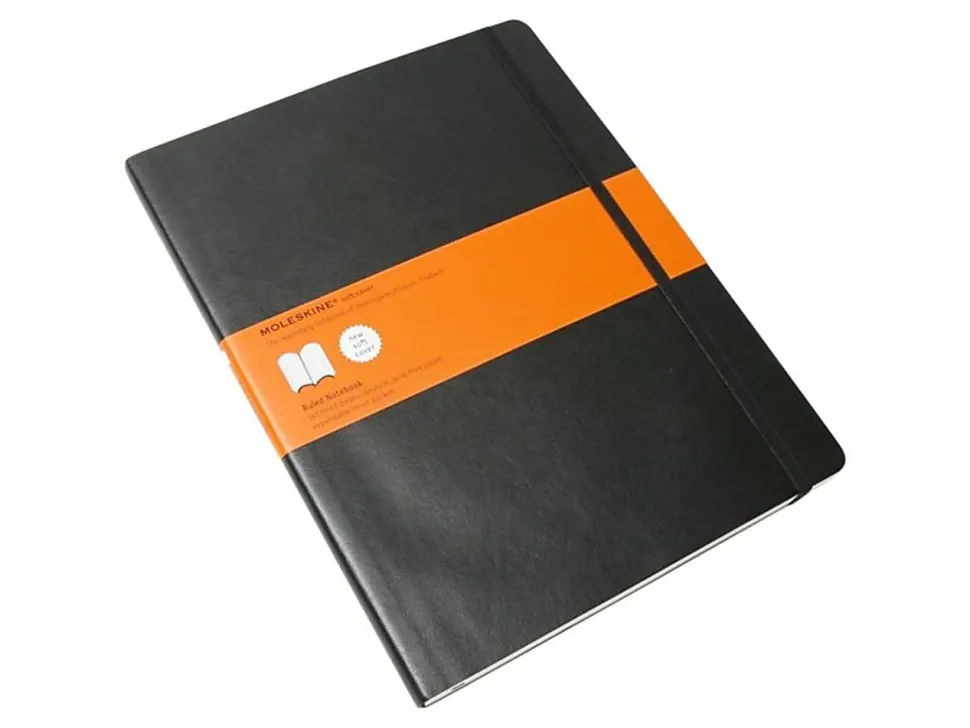 Moleskine Classic Soft Cover Notebook, 7-1/2" x 10", Ruled, 192 Pages, Black