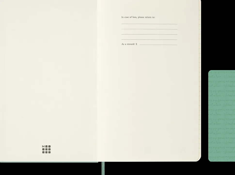 Moleskine Colored Patterned Hard Cover Notebook, 5" x 8-1/4", Ruled/Lined, Sage Green, Total Qty 1