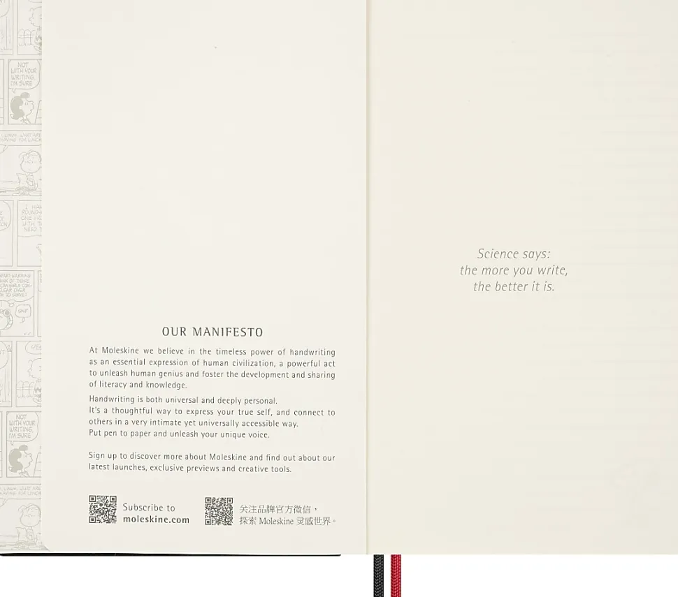 Moleskine Peanuts Limited Edition Large Notebook, 5" x 8", 4 Subject, Ruled, 172 Sheets, Admirer