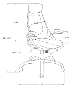 Monarch Specialties Ergonomic High-Back Office Chair, Black