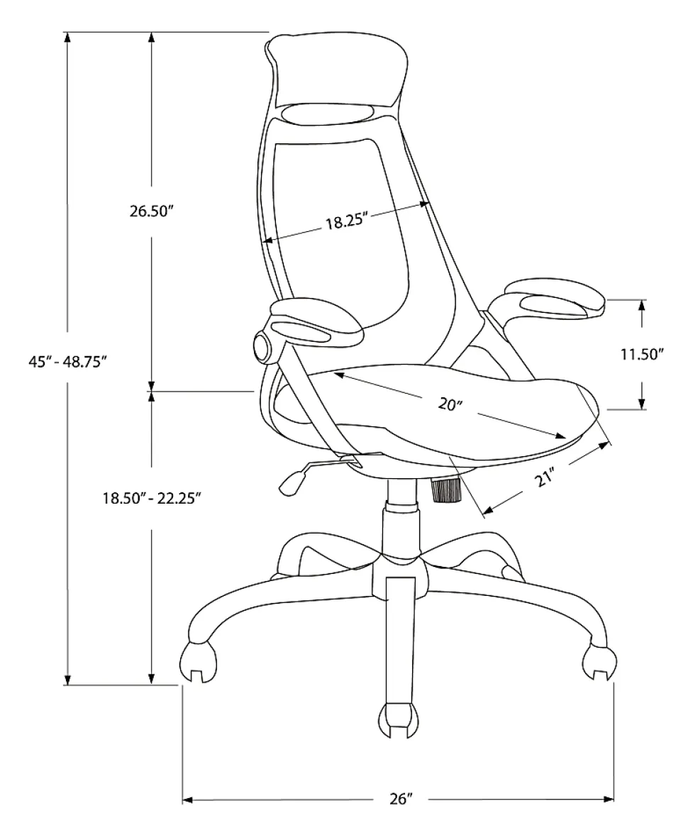Monarch Specialties Ergonomic High-Back Office Chair, Black