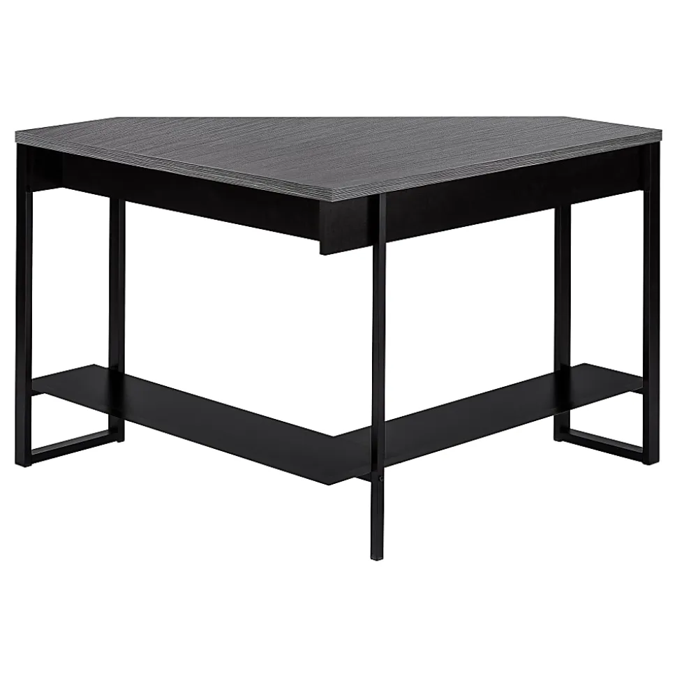 Monarch Specialties Jordan 42"W Weave Corner Computer Desk, Gray/Black