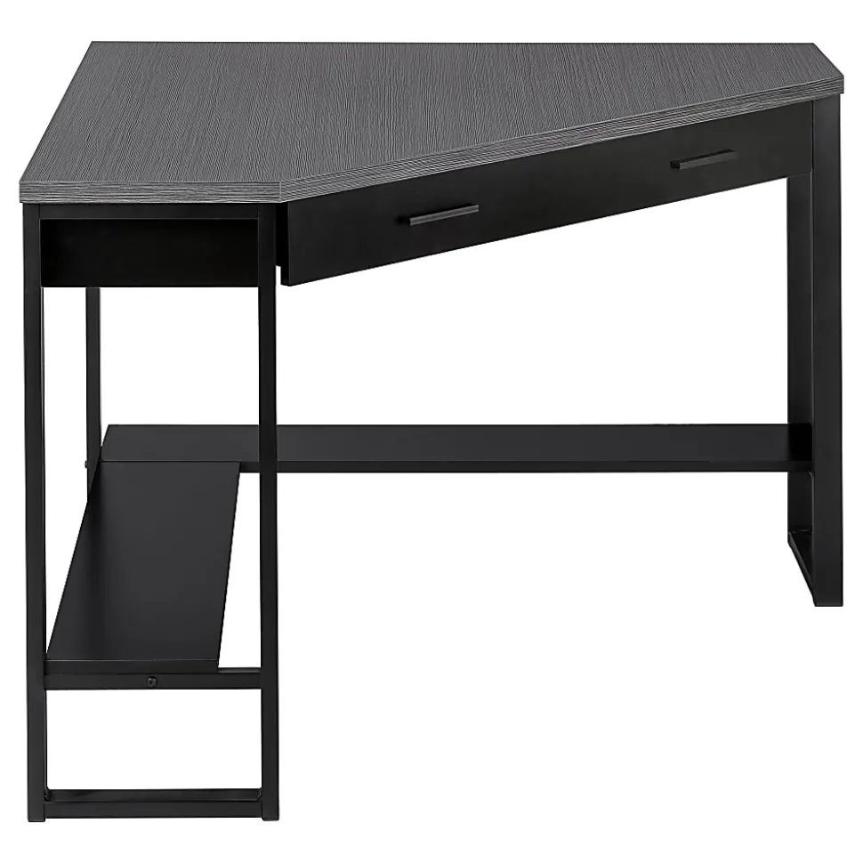 Monarch Specialties Jordan 42"W Weave Corner Computer Desk, Gray/Black