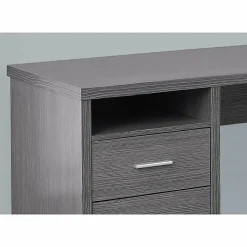 Monarch Specialties 79"W L-Shaped Corner Desk With 2 Drawers, Gray