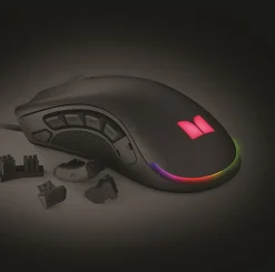 Monster Alpha 9.0 RGB Corded Gaming Mouse, Black, 2MNGM0169B0L2