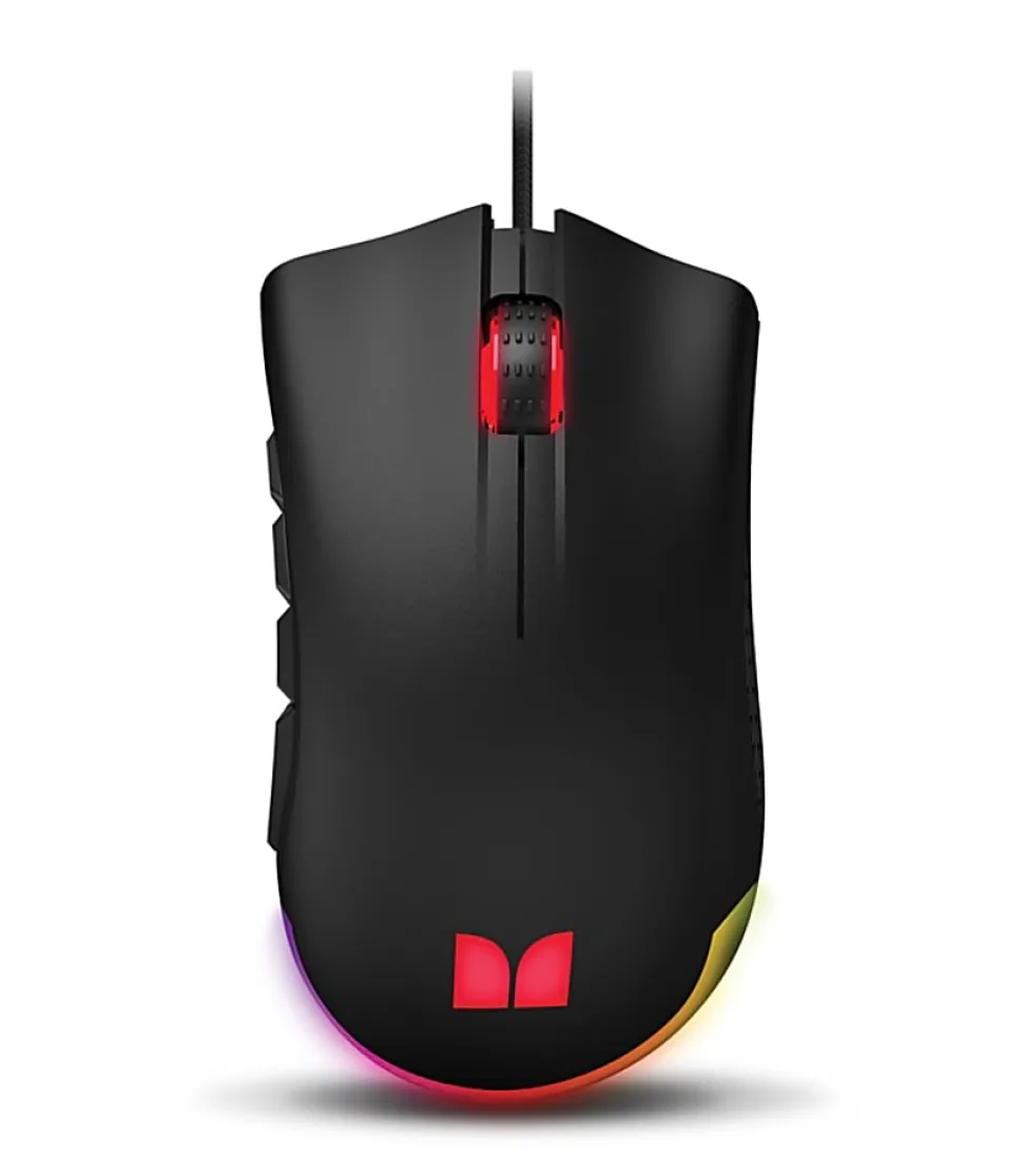 Monster Alpha 9.0 RGB Corded Gaming Mouse, Black, 2MNGM0169B0L2