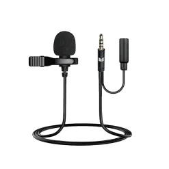 Monster Cable® Lavalier Clip-On Microphone, Aux 3.5 mm, Black