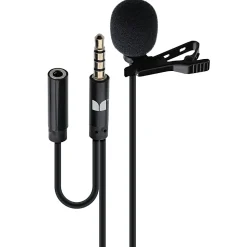 Monster Cable® Lavalier Clip-On Microphone, Aux 3.5 mm, Black