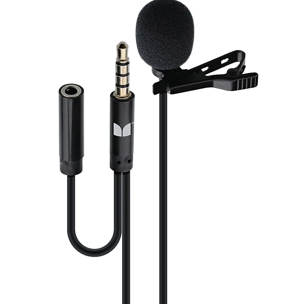 Monster Cable® Lavalier Clip-On Microphone, Aux 3.5 mm, Black