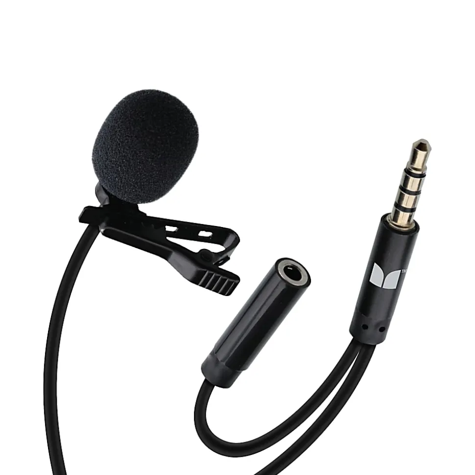 Monster Cable® Lavalier Clip-On Microphone, Aux 3.5 mm, Black