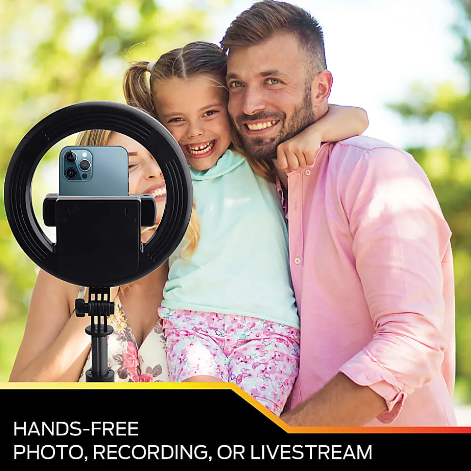 Monster Cable LED Ring Light Selfie Stick, 7", White