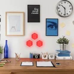 Monster Multi-Color LED Hexagon Touch Lightd With Magnet Mountd, 2-1/2” x 2-1/2”, Set Of 3 Lights