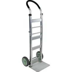 Monster Trucks® Foldable Aluminum Hand Truck With Solid TPR Tires And Ergonomic Handle, 50”H x 17-1/2”W x 18”D, Silver